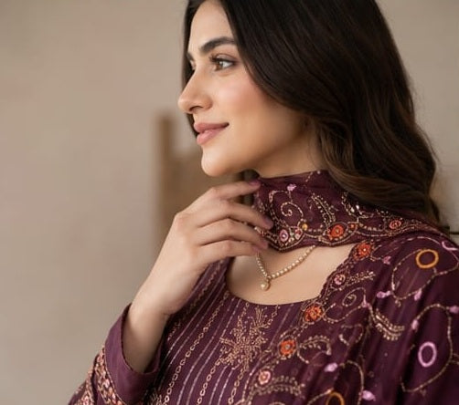 MEHER EMBROIDERED 3 PIECE SUIT