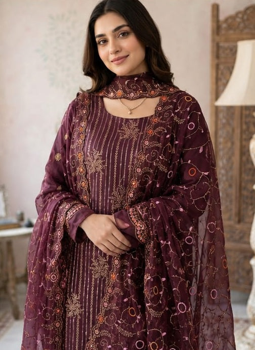 MEHER EMBROIDERED 3 PIECE SUIT