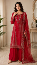 SCARLET MUSE EMBROIDERED 3-PIECE UN-STITCHED SUIT
