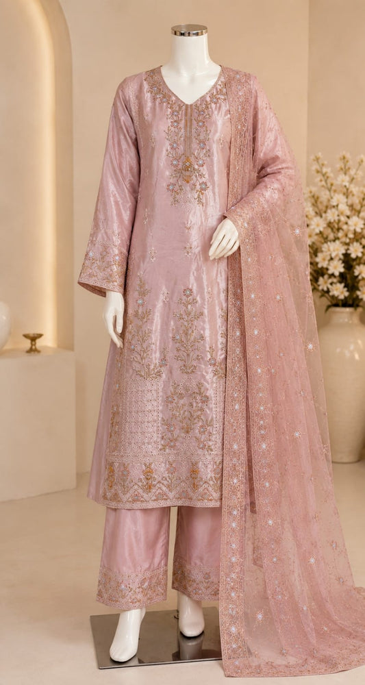 Blush Pink Organza 3pcs premium dress
