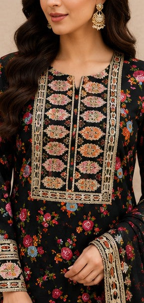 NOIR ROYALE EMBROIDERED PREMIUM LAWN SUIT 3PCS