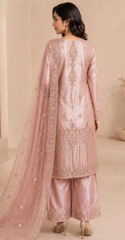 Blush Pink Organza 3pcs premium dress