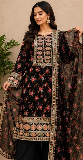 NOIR ROYALE EMBROIDERED PREMIUM LAWN SUIT 3PCS