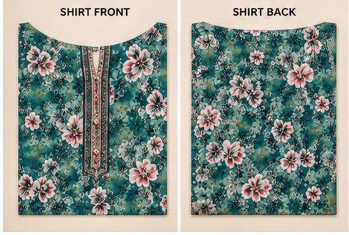MINT PETALS PREMIUM PRINTED LAWN 3Pcs SUIT