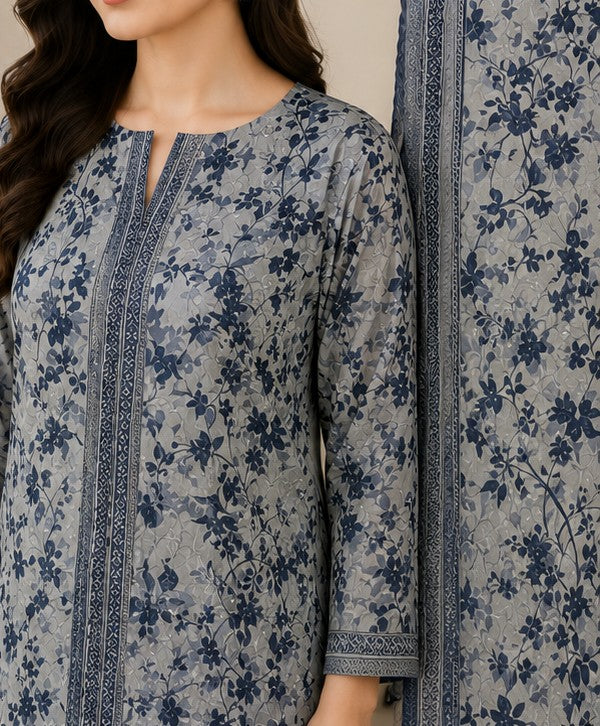 MIDNIGHT BLOOM PREMIUM PRINTED LAWN 3PCS SUIT