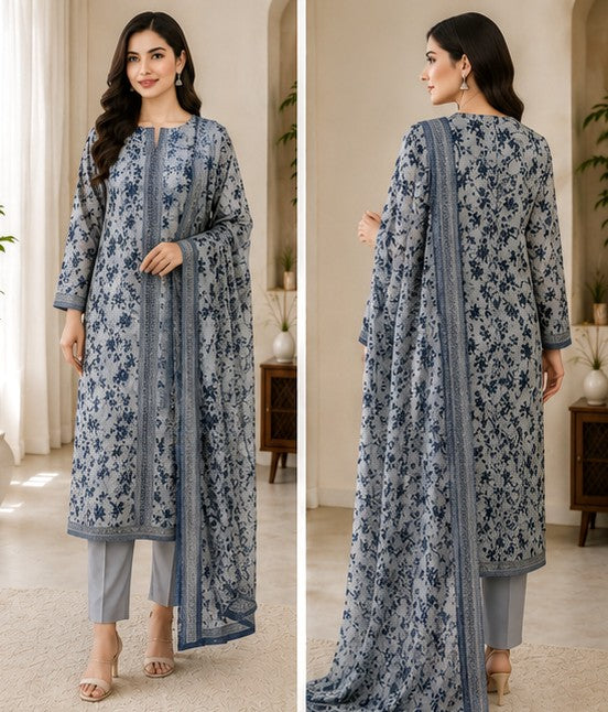 MIDNIGHT BLOOM PREMIUM PRINTED LAWN 3PCS SUIT