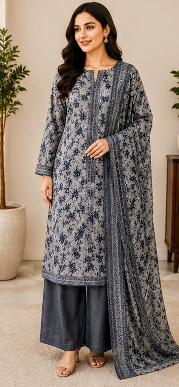 MIDNIGHT BLOOM PREMIUM PRINTED LAWN 3PCS SUIT