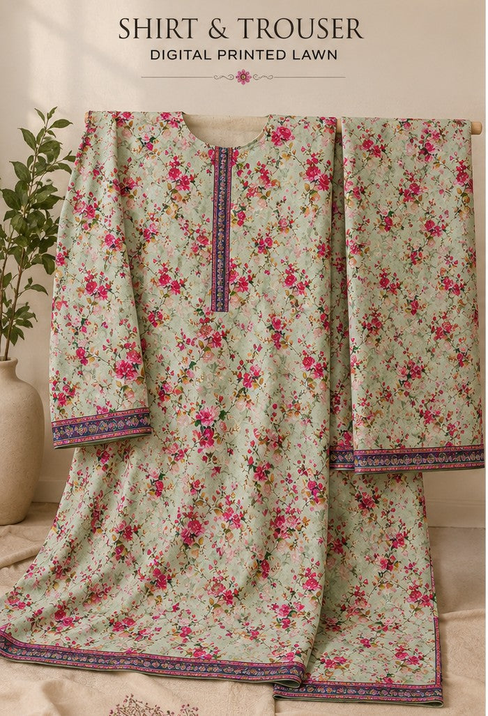 OLIVE GRACE PRINTED PREMIUM LAWN 3PCS SUIT