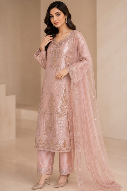 Blush Pink Organza 3pcs premium dress