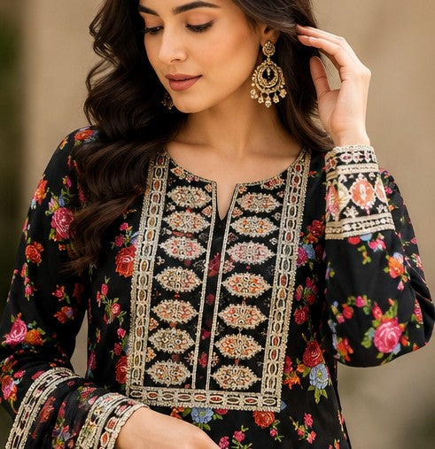 NOIR ROYALE EMBROIDERED PREMIUM LAWN SUIT 3PCS