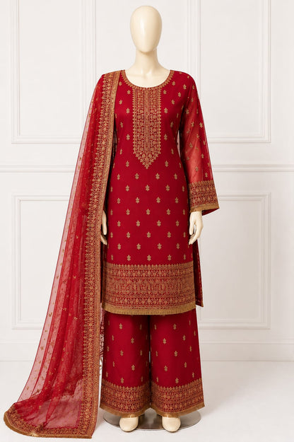 Gulnaar– 3 Piece Un-stitched Organza Suit