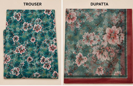 MINT PETALS PREMIUM PRINTED LAWN 3Pcs SUIT