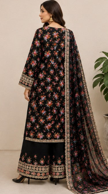 NOIR ROYALE EMBROIDERED PREMIUM LAWN SUIT 3PCS